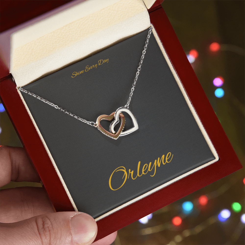 Interlocking Hearts Necklace (Yellow & White Gold Variants)