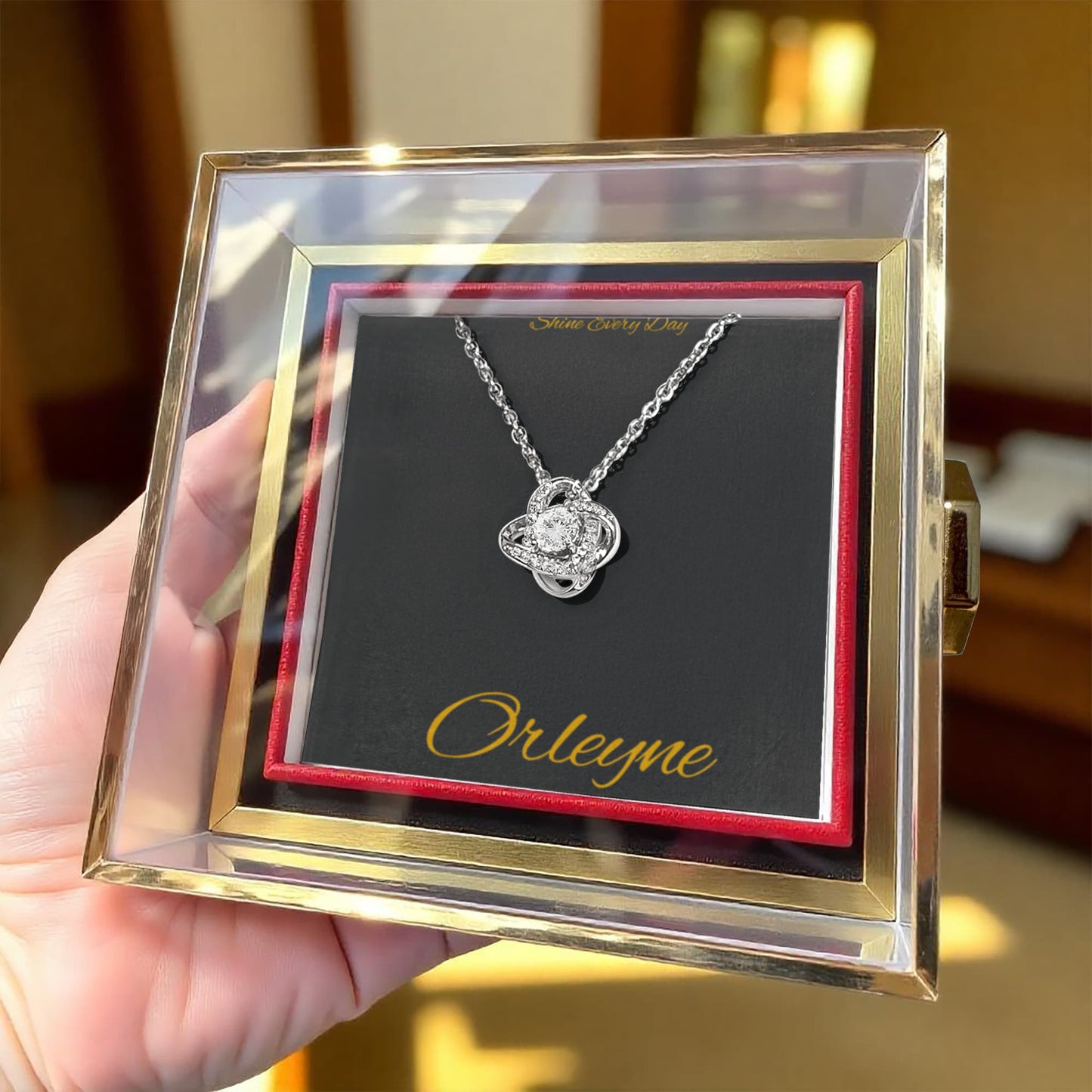 Love Knot with Rotating Rose Gift Box