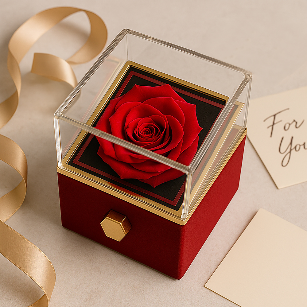 Love Knot with Rotating Rose Gift Box