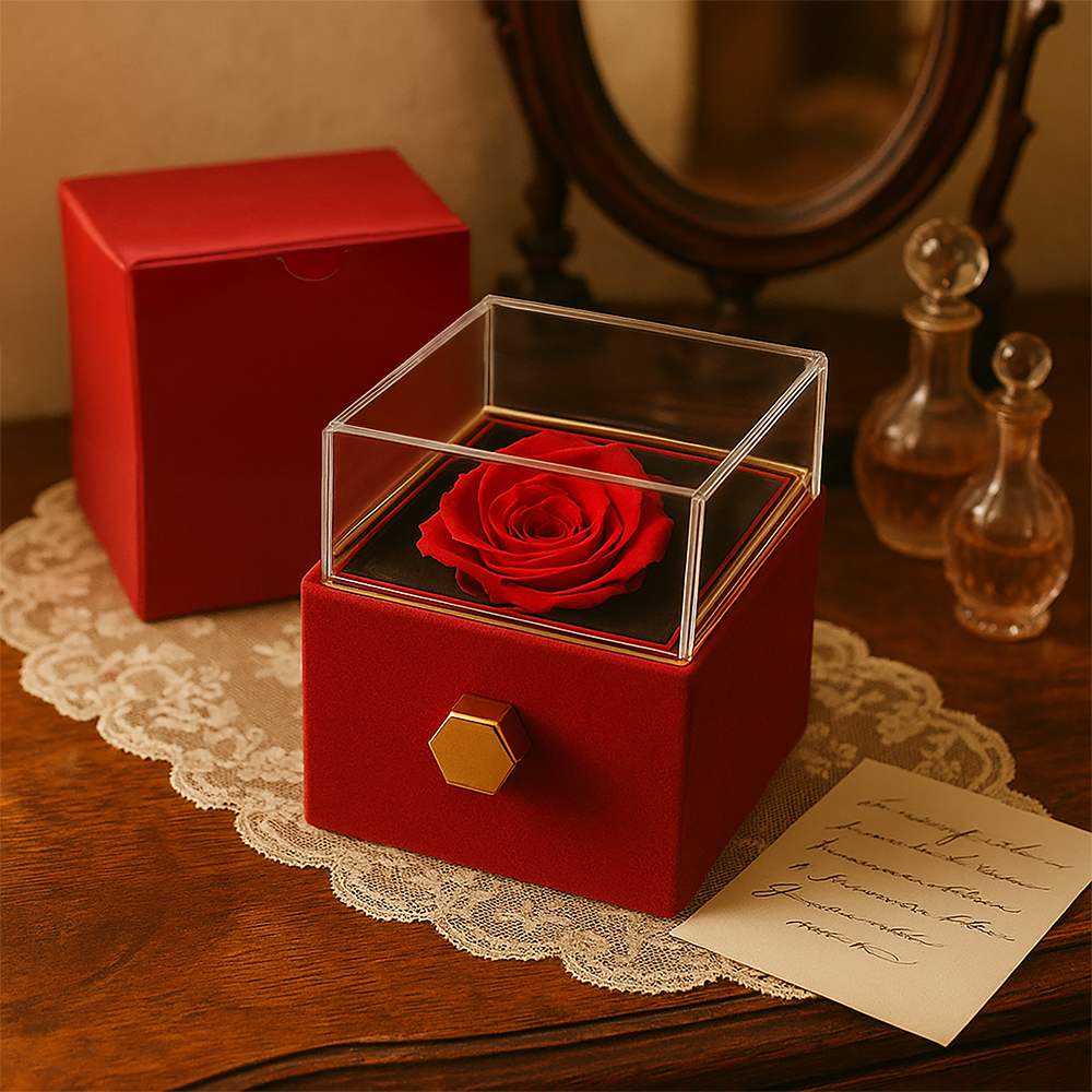 Love Knot with Rotating Rose Gift Box