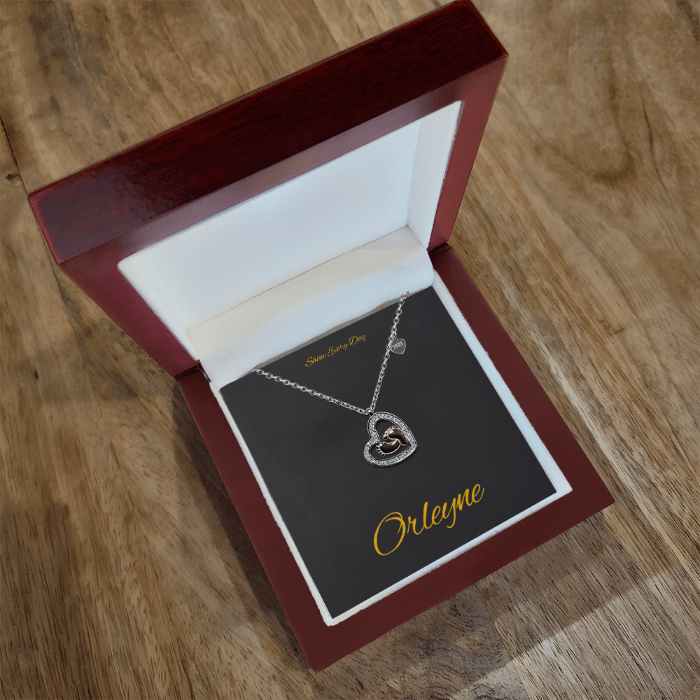 Baby Feet Heart Necklace