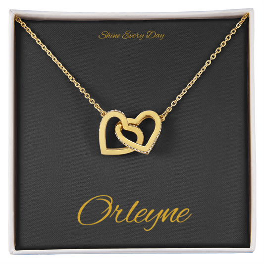Interlocking Hearts Necklace (Yellow & White Gold Variants)
