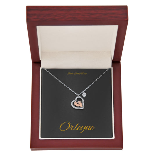 Baby Feet Heart Necklace